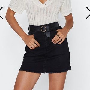 Nasty Gal Black Denim Skirt